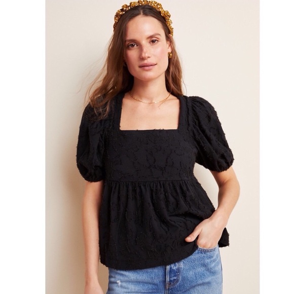 Anthropologie Maeve Batia Textured Baby Doll Top - Picture 2 of 6